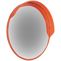 Traffic Mirror with Hood 450mm Diameter with Fixings High Visibility Orange