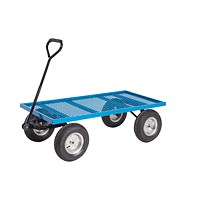 General Purpose Platform Truck Mesh Base 340mm Pneumatic Steel Centred Wheels 400kg Capacity TI212R
