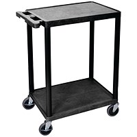 Multipurpose 2 Shelf Trolley Moulded Polyethylene 150kg Capacity Black GI241L