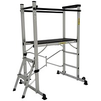 Climb-It Folding Work Platform Steel Handrails 150kg Capacity Platform Height 880mm Aluminium EP880Y