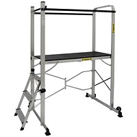 Climb-It Folding Work Platform Steel Handrails 150kg Capacity Platform Height 994mm Aluminium EP990Y