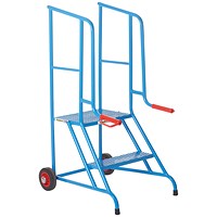 Climb-It Open Back Loading Step, 2 Tread, Powder Coated Blue