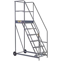 Climb-It Warehouse Safety Steps, 6 Tread, Grey