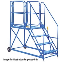 Climb-It Work Platform Easy Slope, 3 Tread, Blue