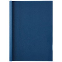 GBC Thermal Binding Covers, 1.5mm, Front: Clear, Back: Royal Blue Leathergrain, A4, Pack of 100