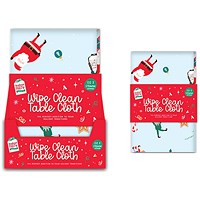 Xmas Print Wipe Clean Kids Tablecloth 1320x1780 Pack of 12