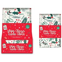 Xmas Printed Wipe Clean Tablecloth 1320x1780mm Pack of 12