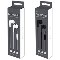 Earphones with Jack Port White/Black Pack of 24 ELE12588