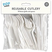Reusable Plastic Cutlery x48 Pack of 24