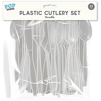 Reusable Plastic Cutlery Set x48 Pack of 24