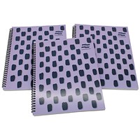 Europa Splash Notebooks, A4+, Ruled & Perforated, 160 Pages, Purple, Pack of 3