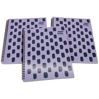 Europa Splash Notebooks, A4+, Ruled & Perforated, 160 Pages, Purple, Pack of 3 Europa Splash Notebooks, A4+, Ruled & Perforated, 160 Pages, Purple, Pack of 3