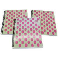 Europa Splash Notebooks, A4+, Ruled & Perforated, 160 Pages, Pink, Pack of 3