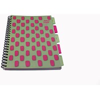 Europa Splash Project Book, A4, Ruled & Perforated, 200 Pages, Pink, Pack of 3