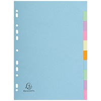 Exacompta Recycled Dividers 10-Part A4 Pastel