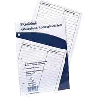 Exacompta Guildhall Ruled Telephone Address Book Refill A5