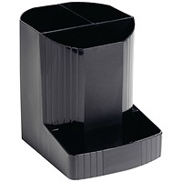 Exacompta Forever Pen Pot, 4 Compartments, Black