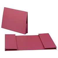 Guildhall Legal Wallets, Double 35mm Pocket, Manilla, 315gsm, Foolscap, Red, Pack of 25