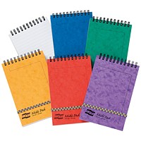 Europa Wirebound Midi Pad, 152x102mm, Ruled, 200 Pages, Assorted Colours, Pack of 10