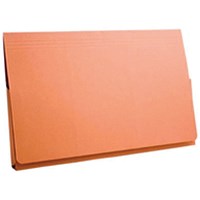 Guildhall Full Flap Document Wallets, 315gsm, Foolscap, Orange, Pack of 50