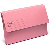 Guildhall Document Wallets, Foolscap, Pink, Pack of 50