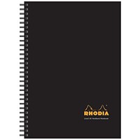Rhodia Wirebound Business Notebook, A5, Ruled & Perforated, 160 Pages, Black, Pack of 3 Rhodia Wirebound Business Notebook, A5, Ruled & Perforated, 160 Pages, Black, Pack of 3