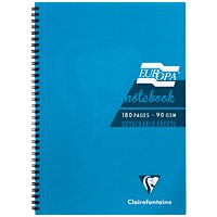 Europa Notebook, A5, Ruled & Perforated, 180 Pages, Turquoise, Pack of 5 Europa Notebook, A5, Ruled & Perforated, 180 Pages, Turquoise, Pack of 5