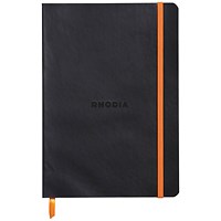 Rhodia Soft Cover Notebook, A5, Ruled, 160 Pages, Black