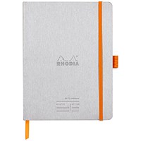 Rhodiarama Italian Leatherette Meeting Book, A5+, 160 Pages, Silver Rhodiarama Italian Leatherette Meeting Book, A5+, 160 Pages, Silver