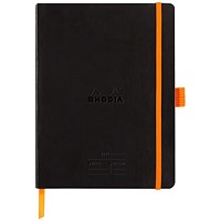Rhodiarama Italian Leatherette Meeting Book, A5+, 160 Pages, Black