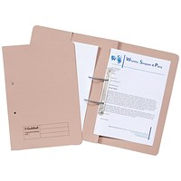 Guildhall Front Pocket Transfer Files, 315gsm, Foolscap, Buff, Pack of 25