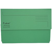 Exacompta Forever Document Wallets, 300gsm, Foolscap, Green, Pack of 25 Exacompta Forever Document Wallets, 300gsm, Foolscap, Green, Pack of 25