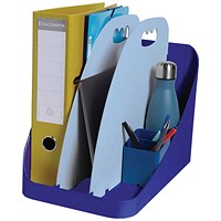 Exacompta Flexbox Recycled Vertical Sorter, Navy Blue & Light Blue