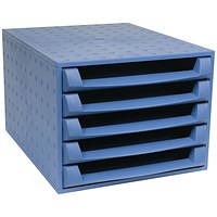 Exacompta Recycled 5 Drawer Set, Blue