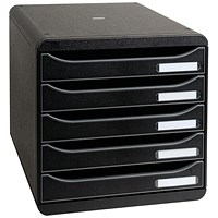 Exacompta Big Box Plus 5 Drawer Set, Black