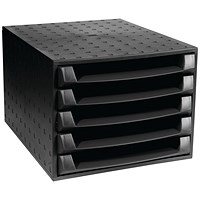 Exacompta Recycled 5 Drawer Set, Black