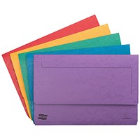 Exacompta Europa Pocket Document Wallets, 265gsm, Foolscap, Assorted, Pack of 25