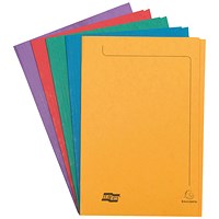 Exacompta Square Cut Folders, 265gsm, Foolscap, Assorted, Pack of 50