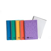 Europa Wirebound Notebook, A5, Ruled & Perforated, 120 Pages, Assorted Colours, Pack of 10