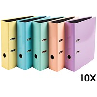 Exacompta Aquarel A4 Lever Arch Files, 80mm Spine, Assorted, Pack of 10