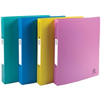 Exacompta Forever Young Ring Binder, A4, 2 O-Ring, 30mm Capacity, Assorted, Pack of 4