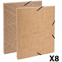 Exacompta Eterneco Cardboard Box File 25mm Assorted (Pack of 8)