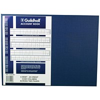 Exacompta Guildhall Account Book 12 Cash Columns 298 x 203 mm