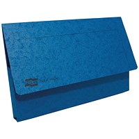 Exacompta Document Wallets, 265gsm, Foolscap, Blue, Pack of 10