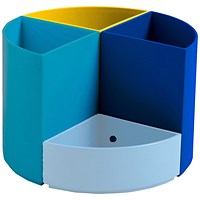 Exacompta Bee Blue The Quarter Recycled Desk Tidy, Assorted, Pack of 3