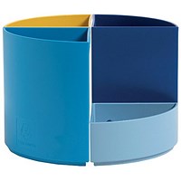 Exacompta Bee Blue The Quarter Recycled Desk Tidy, Assorted