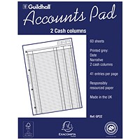 Guildhall 2-Column Cash Account Pad A4 GP2