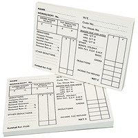 Guildhall Pay Slip Pad, 100 Sheets Per Pad, Pack of 5