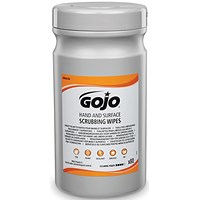 Gojo Hand and Surface Scrubbing Wipes Canister, Pack of 80 Gojo Hand and Surface Scrubbing Wipes Canister, Pack of 80