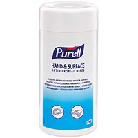 Purell Hand/Surface Antimicrobial Wipes Tub (Pack of 100)